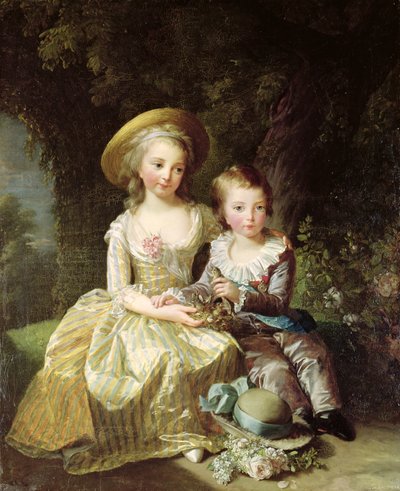 Child Portraits of Marie-Therese-Charlotte of France and Louis-Joseph-Xavier of France, 1784 by Elisabeth Louise Vigee Lebrun